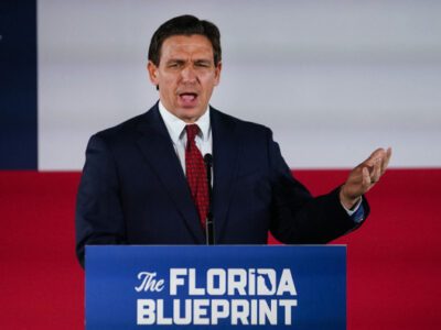 Florida Governor Ron Desantis In Support Of Former President Donald Trump